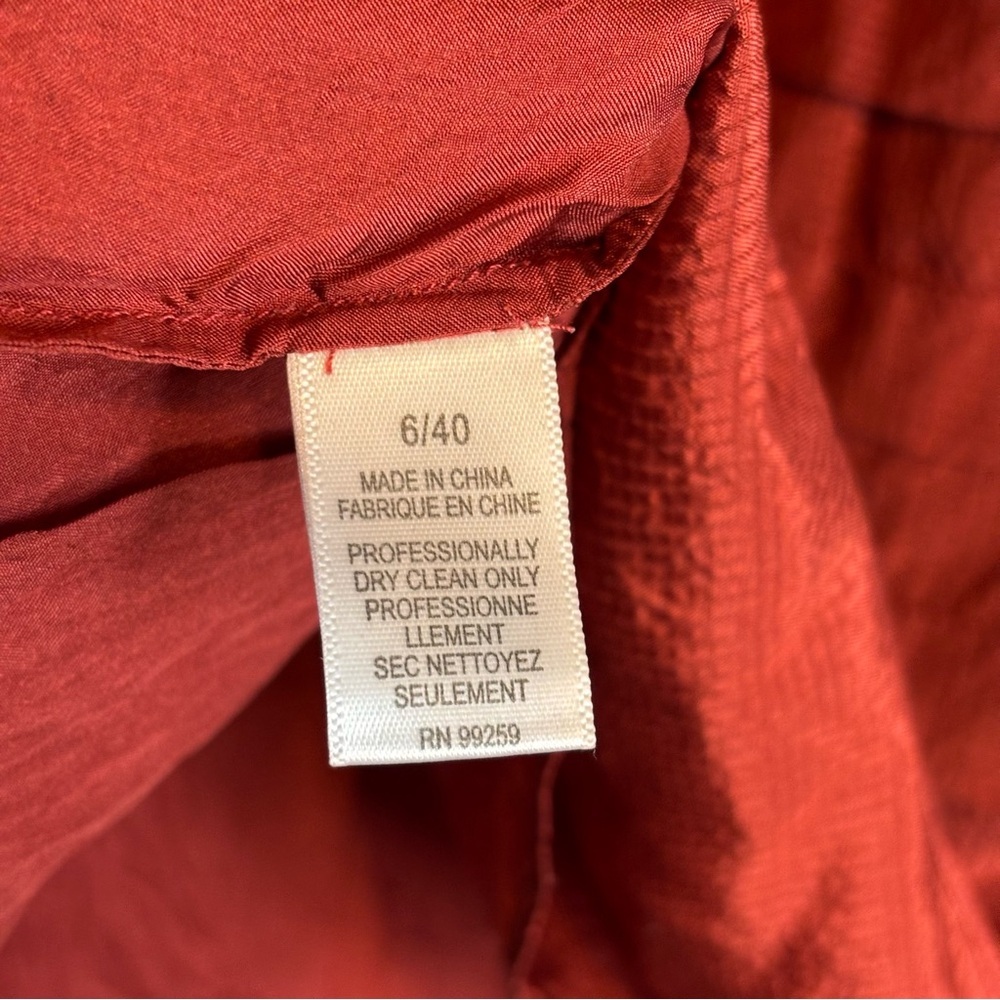 Vera Wang Lavender Label sz 6 Silk Pleated A-Line Skirt Bow Red - Picture 8 of 10